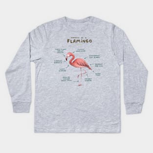 Anatomy of a Flamingo Kids Long Sleeve T-Shirt